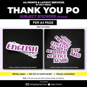 Subject Stickers